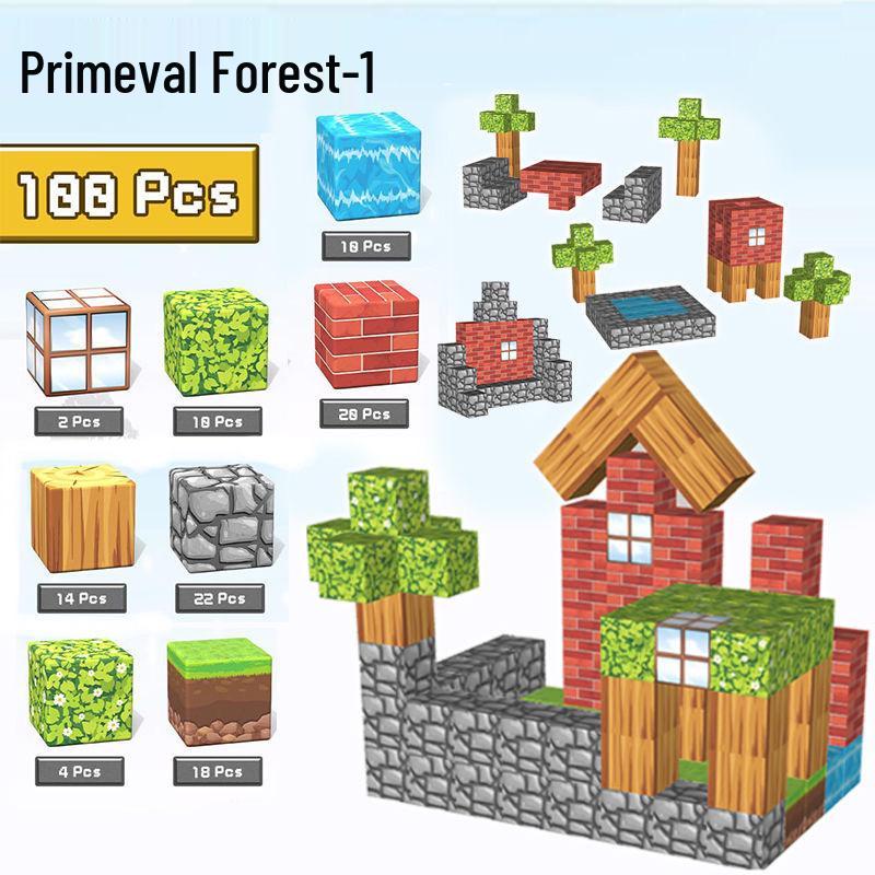 Primeval Forest 3D Magnetic Block Set for Kids - Educational Toy