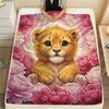 1Pc Cartoon Print Flannel Blanket, High Quality Comfortable for All Seasons, Home Decor, Warmth and Comfort, Perfect for Christmas Birthday Gift