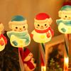 Solar Christmas Lawn Lights Santa Snowman Stake Lamps for Yard Outdoor Warm White LED Garden Lighting