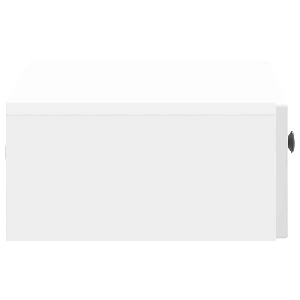 Wall Mounted Side Table High Gloss White 59 x 34.5 x 17 cm