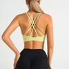 Cross Back Women's Quick-Dry Nylon Sports Bra for Yoga and Running