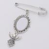 Wedding Bouquet Photo Charm Diy Pin Making Wedding Charm Oval Aluminum Sheet Photo Frame Brooch Pendant
