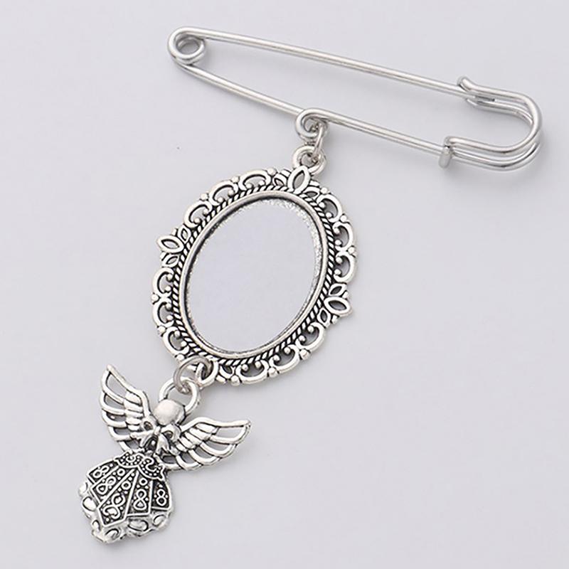 Wedding Bouquet Photo Charm Diy Pin Making Wedding Charm Oval Aluminum Sheet Photo Frame Brooch Pendant
