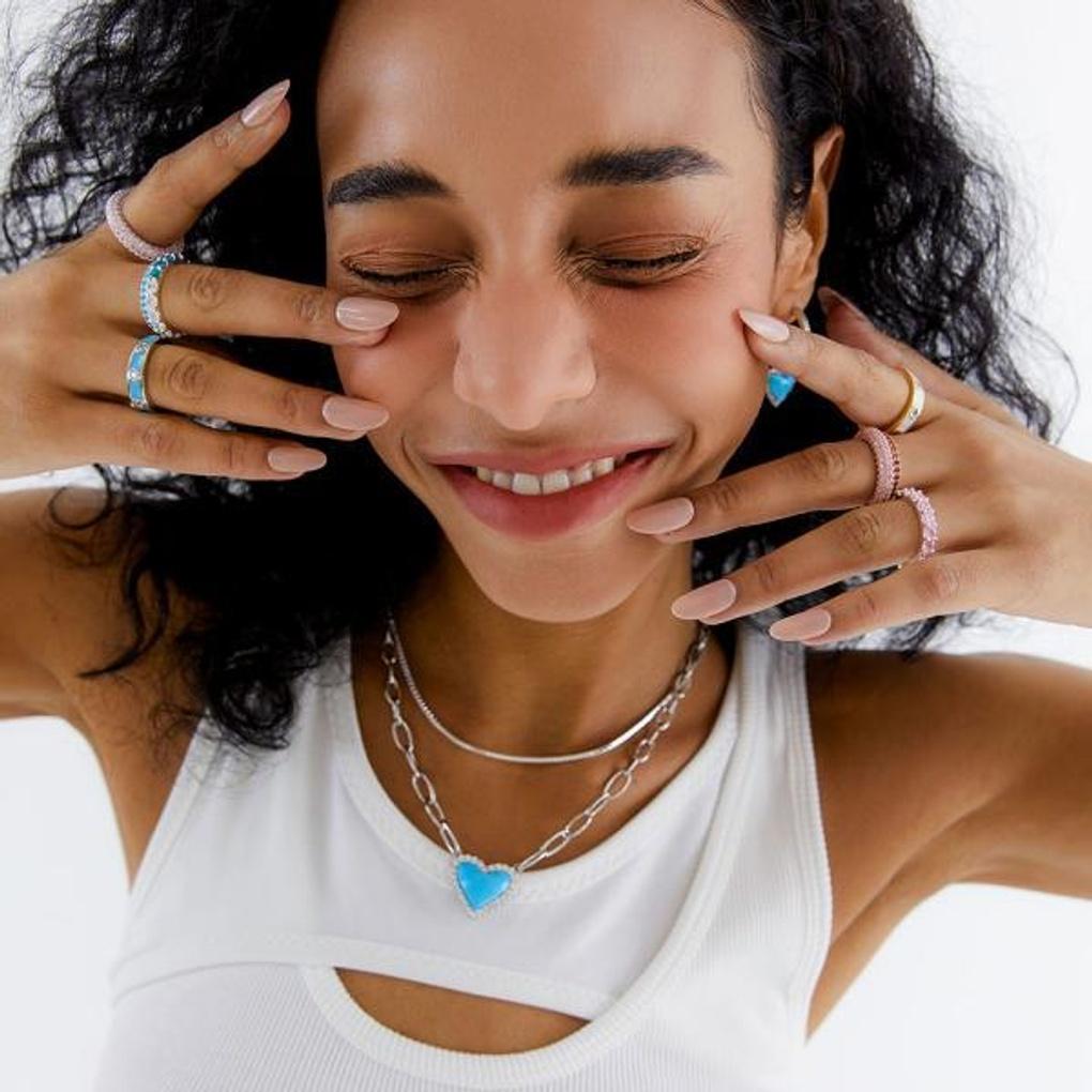 [POPTS] Mint Volume Herz Halskette OTN222522EWM