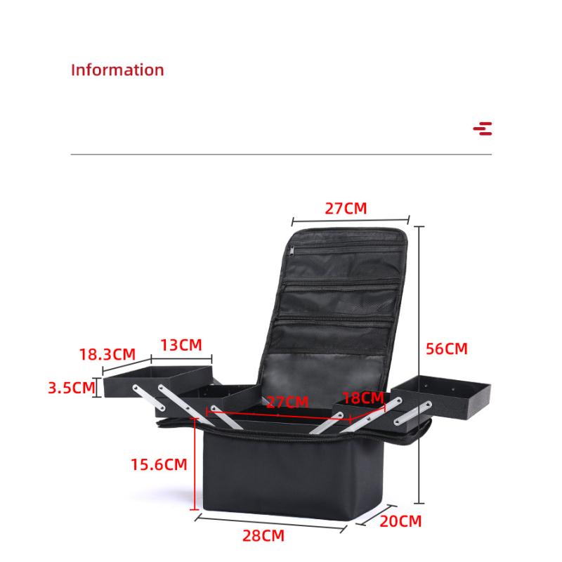 Große, mehrschichtige, professionelle Kosmetiktasche mit großem Fassungsvermögen, tragbare Nailart-Tattoo-Make-up-Toolbox, Make-up-Aufbewahrungstasche