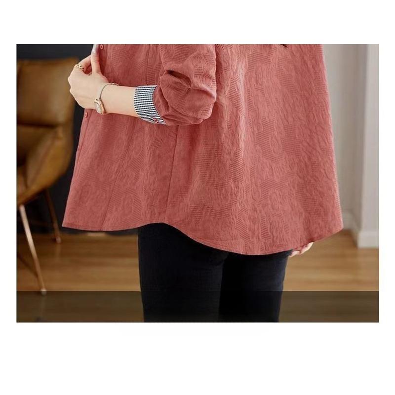 Spring Thin Long Sleeve Shirt Women Fashion Loose Fit Hong Kong Style Linen Blouse