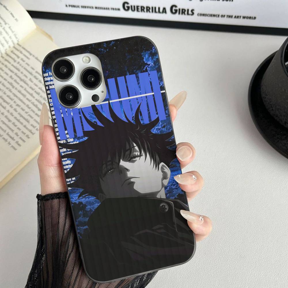 Anime F-Fushiguro M-Megumi Phone Case For IPhone 16 15 17 Pro 11 12 13 14 Pro Max Plus Soft Ripple Silicone Cover Shell