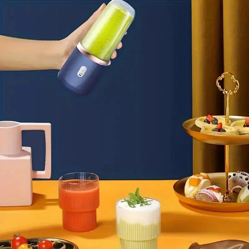 Portable Electric Fruit Juice Blenders 400ml Personal sized Mini Bottle Home USB rechargeable 6 Blades blender Machine Summer