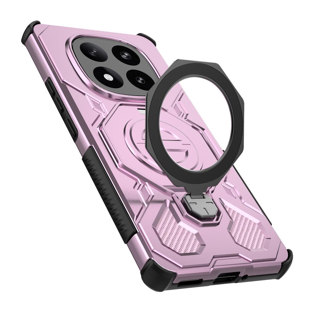 Pro Xiaomi Redmi Note 14 Pro+ 5G Magnetické pouzdro Otočný kovový stojánek Nárazuvzdorný PC+TPU Kryt na zadní stranu telefonu