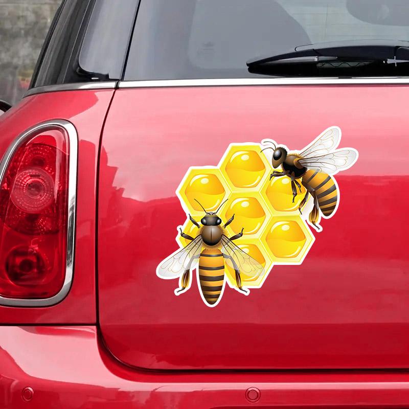 Bee Honey Car Stickers Decal Vinyl Detachable Waterproof Outdoor Car Bumper Window Notebook Computer Decoration Car Accessories TM297