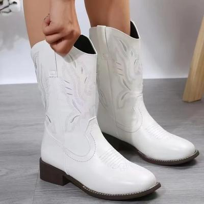 Damenstiefel Neue Herbst Winter Western Cowboy Stiefel Damenmode Bestickt Outdoor Freizeitschuhe für Damen Botas De Mujer