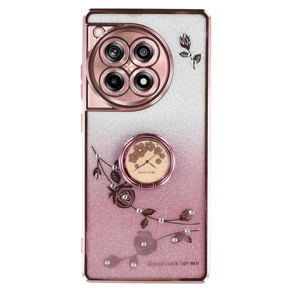 KADEM Για OnePlus Ace 3 5G/12R 5G Θήκη Κινητού Τηλεφώνου Μοτίβο Λουλουδιών Δαχτυλίδι Στήριξης TPU Κάλυμμα