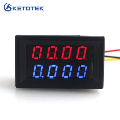 Skaitmeninis DC 200V 0-10A voltmetras Ampermetras Raudonas mėlynas LED dvigubas ekranas, skirtas 12v 24v automobilio įtampos srovei