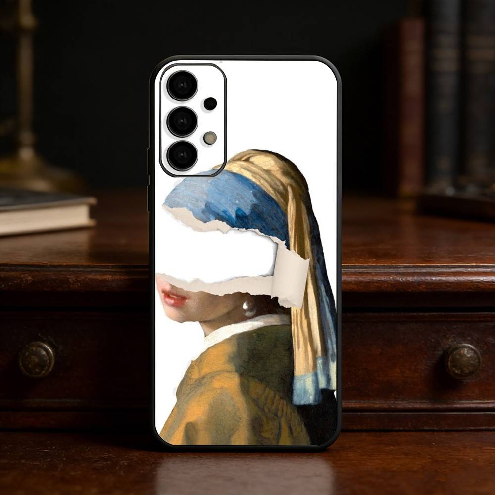 Girl With A Pearl Earring Vermeer phone Case For Samsung S25,24,21,22,23,30,Ultra,20,Plus,Fe,Lite,Note Soft Black Cover