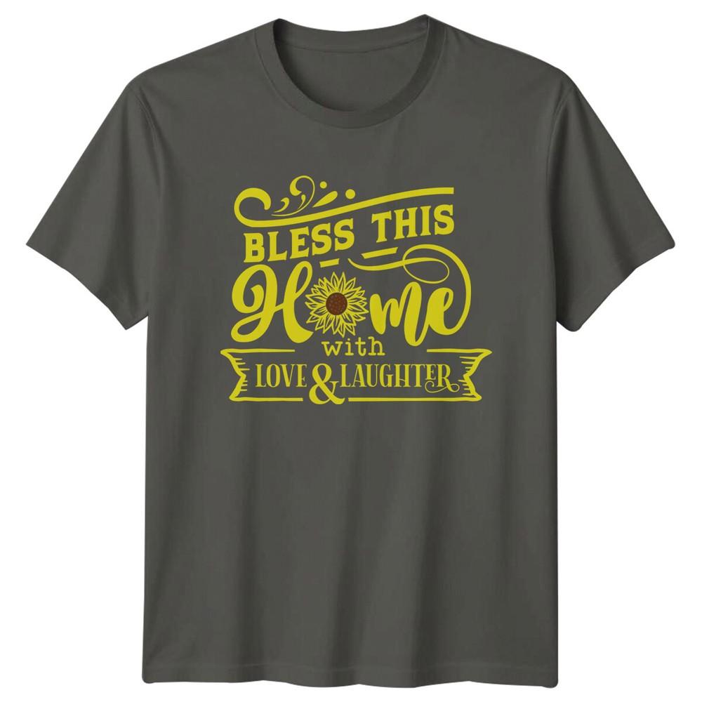 Bless This Home Sunflower TShirt Love Laughter Nature Tee