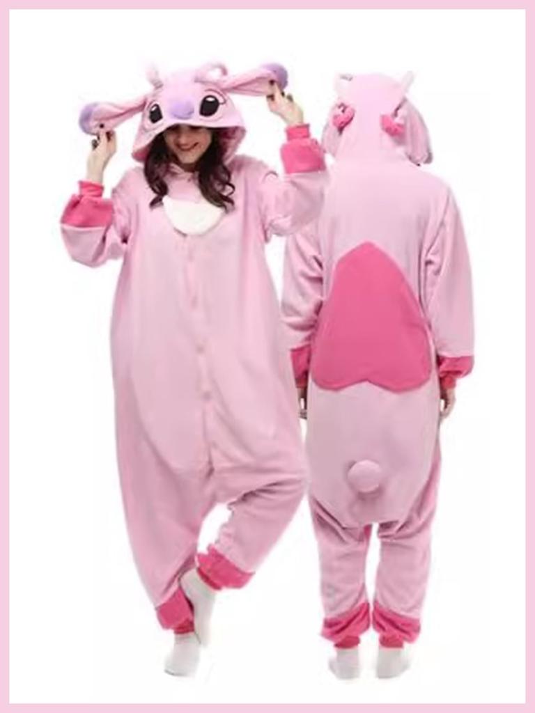 Stitch Loose Fancy Cold Costume [ENALIHI] One-Piece Nightgown, Autumn/Winter Roomwear, Unisex, Pajamas, Silhouette, Dress, Roomwear, Protection, Soft,