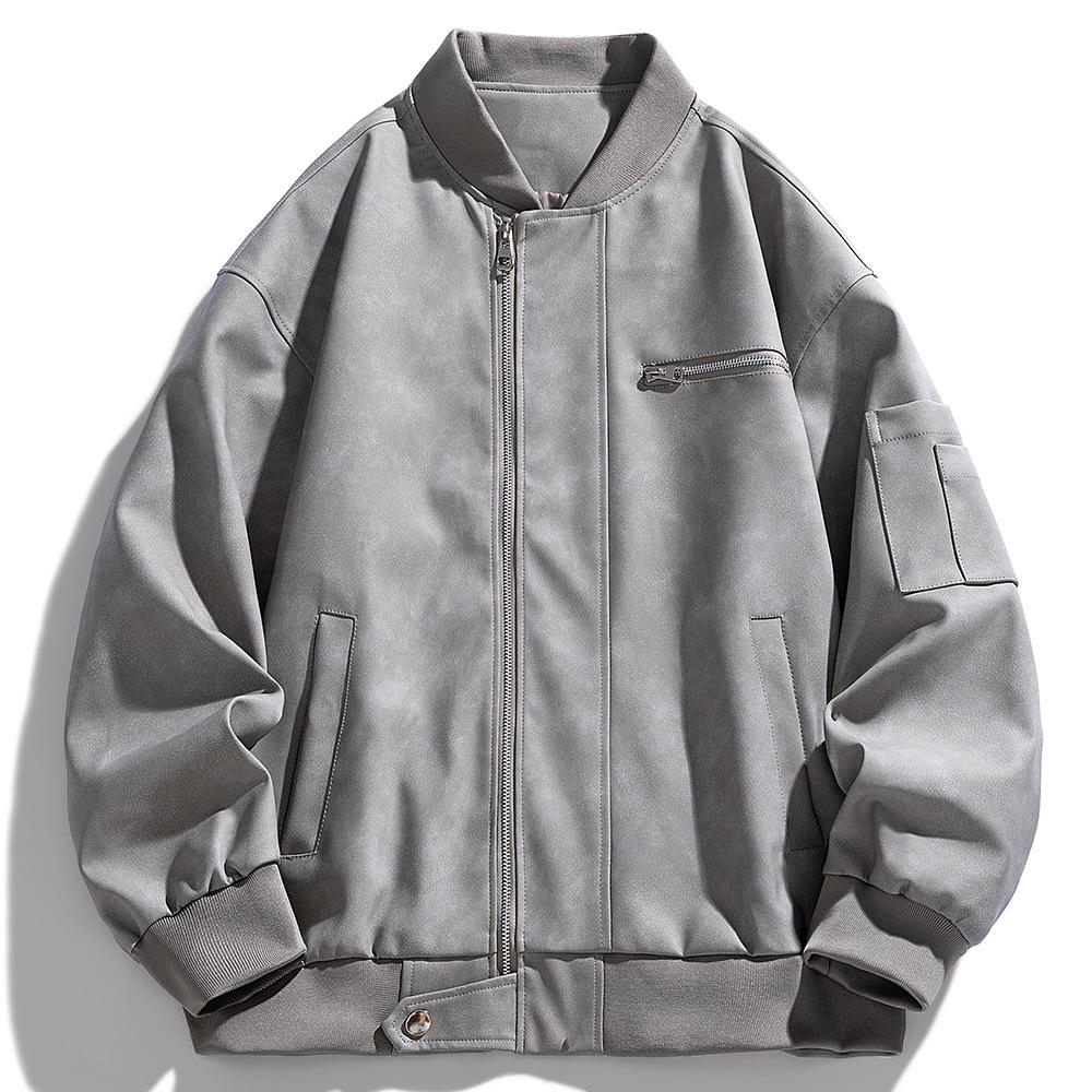 Men's Spring Work Jacket Short American Baseball Suit Motorcycle Suit Retro Jacket Versatile