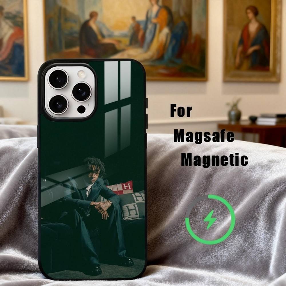 

Cool Rapper 21 S-Savage-E Phone Case For iPhone17,16,15,14,13,12,11 Plus,Pro Max Magnetic For Magsafe Wireless Charging iPhone13