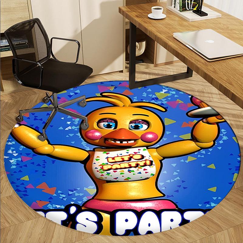 Five Nights at Freddy's Pattern Round Rug, Indoor/Outdoor Mat, for Picnic, Gameroom, Bedroom, Office, Living Room, Home Decor Carpet, Birthday Gift