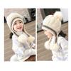 3-12 Years Autumn Winter Kids Beanie Hairball Solid Color Thickened Fleece Lined Jacquard Baby Girls Knitted Hat for Outdoor