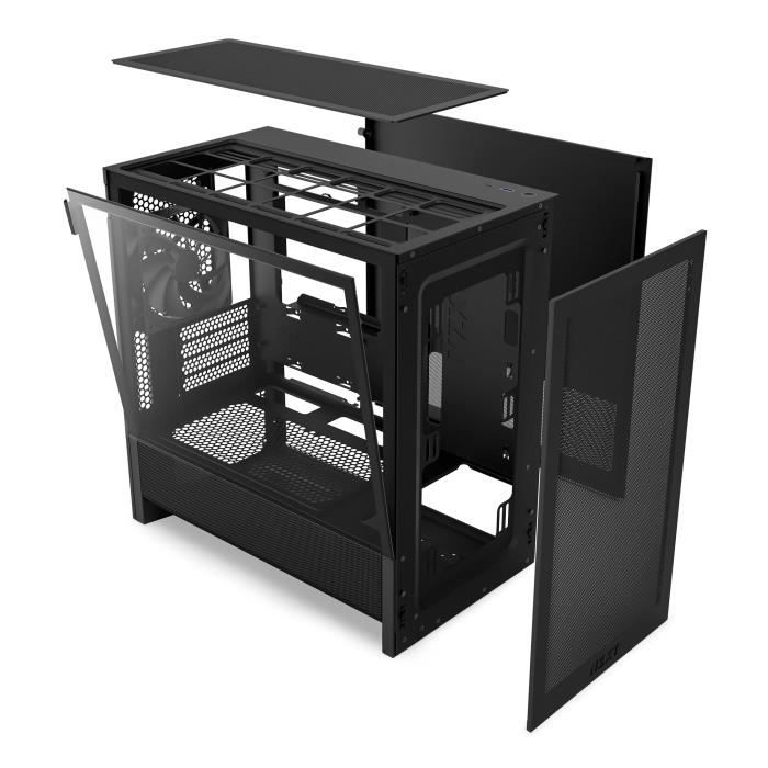 Boitier moyen-tour micro-ATX - NZXT - H3 Flow - Noir - Airflow remarquable - Support GPU grand format