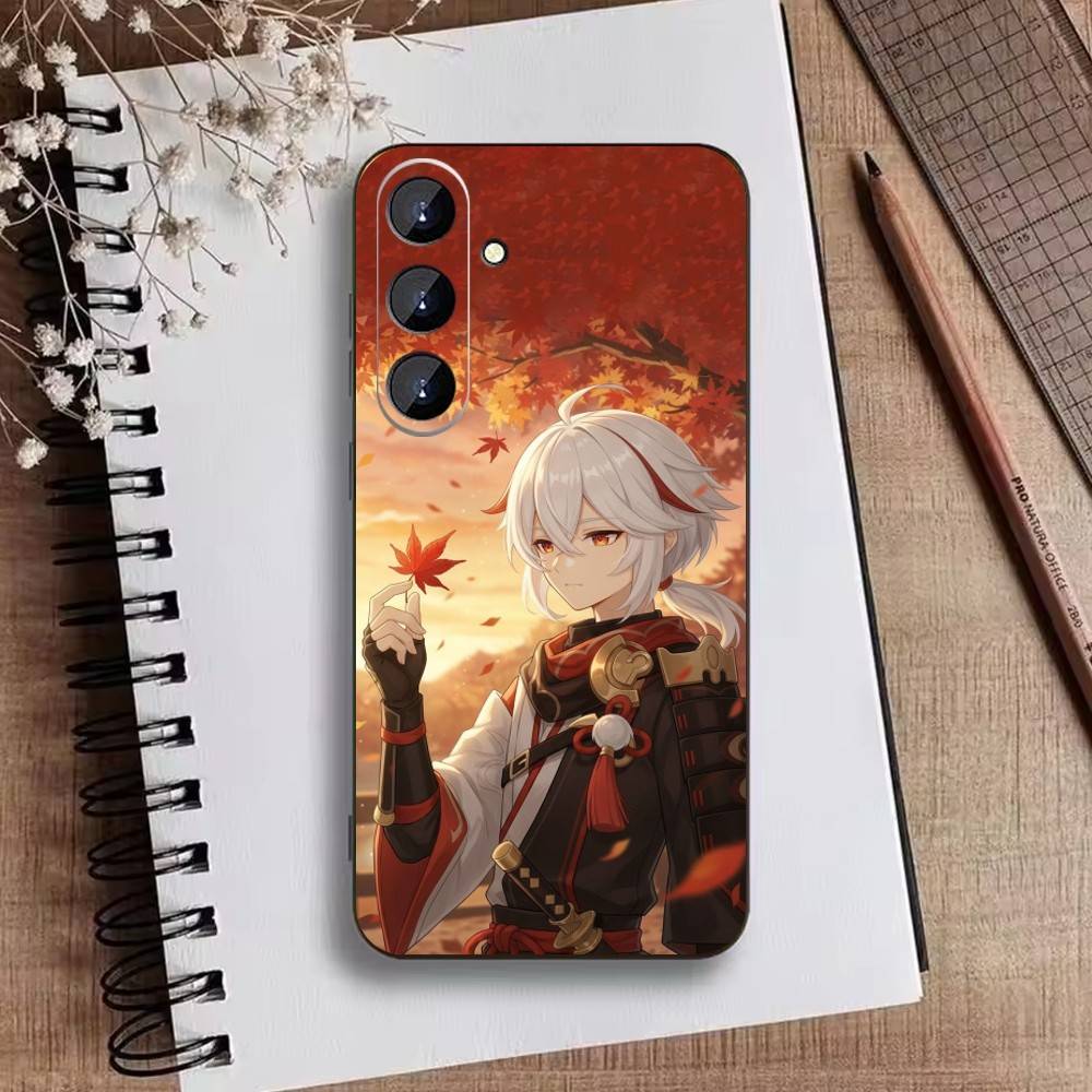 

GEnshin Y-KKaedehara Kazuha Phone Case For Samsung Galaxy A73,21,22,32,71,53,52,51,80,5G Soft Black Cover Samsung a32 5g