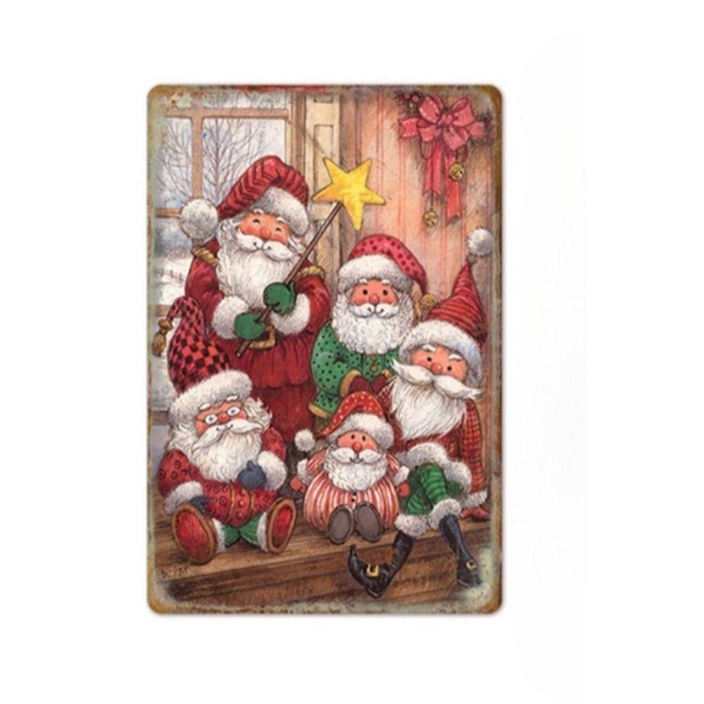 Metal Tin Sign Watercolor Christmas Tree Retro Wall Decor 20x30cm