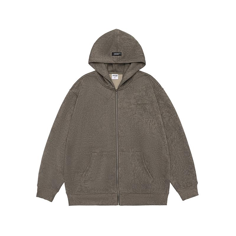 

Осенний ретро-кардиган Maillard Tide Brand Ruffian, красивый свитер с капюшоном, мужская американская повседневная спортивная куртка с тяжелой вышивкой 4XL