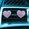 Car Air Outlet Perfume Clip Heart-shaped Rhinestone Car Air Conditioning Air Vent Decoration Perfume Clip Auto Accessories