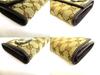 Authentic GUCCI Beige GG Canvas Dark Brown Leather Heart Motif Flap Wallet #b093  Open box