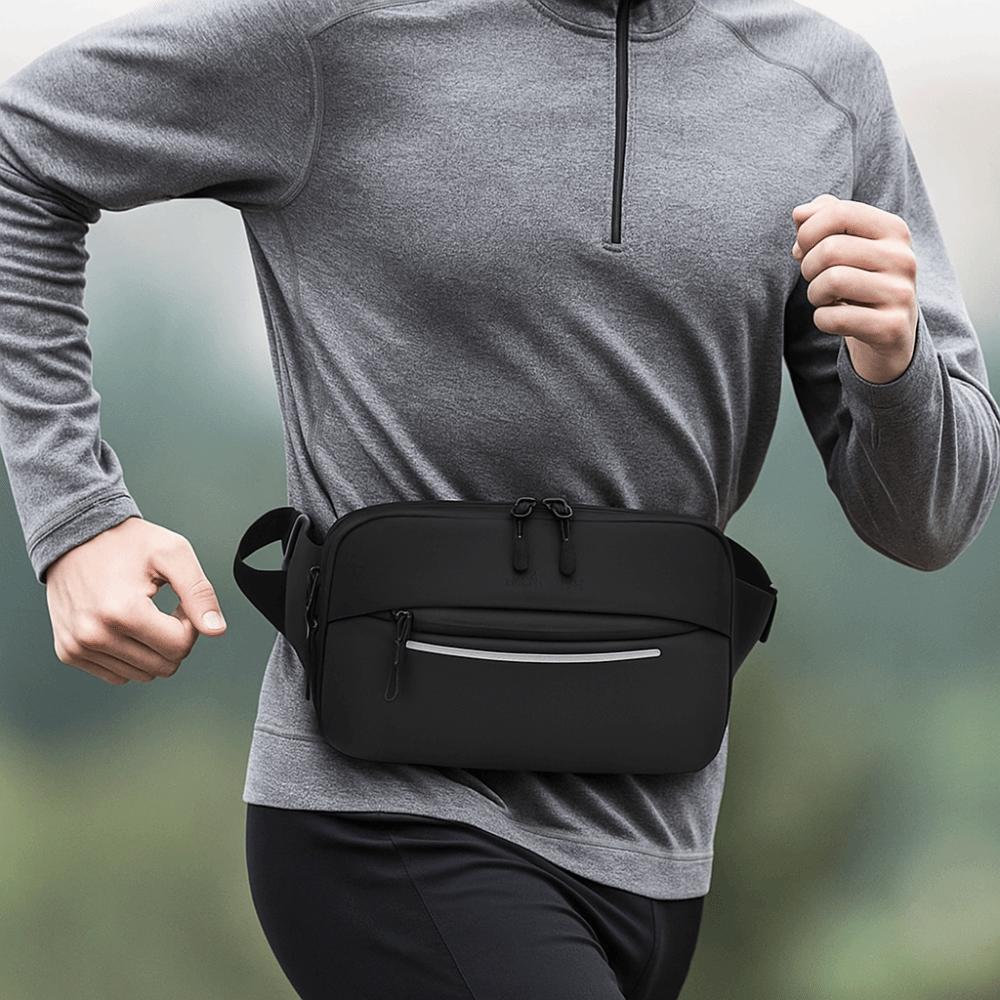 Men's Bag Waterproof Shoulder Bag Multifunction Expandable Messenger Bag Simple Design Fashionable Fanny Pack Sports