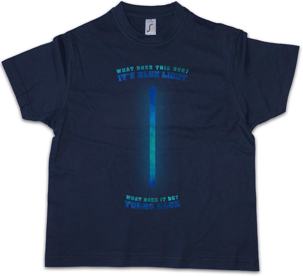 BLUE LIGHT Kids Boys T-Shirt Rambo Army Movie Comedy Fun Turns Blue- 140