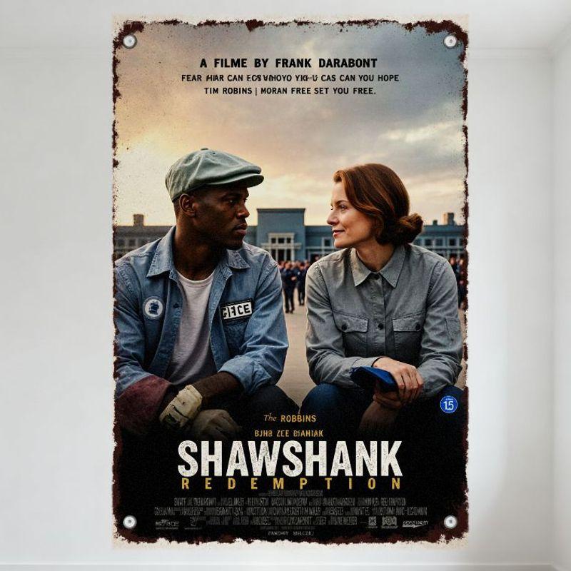 

The Shawshank Redemption Vintage Movie Poster Frank Darabont Tim Robbins Metal Tin Sign Wall Decor for Bar Home Man Cave Art Dec 20x30cm（7.8x11.8inch）