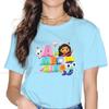 Gabby Children's Crew-neck Short-sleeved Disney Princess Cartoon Print Cute and Trendy Sports Shirt for Girls, Summer T-shirt