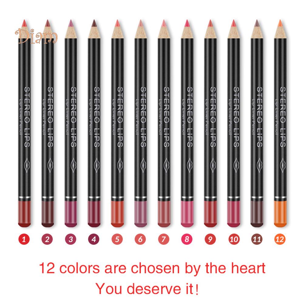 

NO.PS 12 Цвет шелковистой помады Карандаш водонепроницаемый Долговременный Губы Лайнер Косметическая косметика