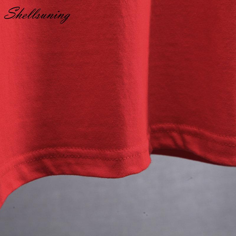Bavlněná trička Shellsuning Oversized Dámské Léto S krátkým rukávem Trička s 3D potiskem dopisů Dámské Běžné Volné High Street Basic Tops