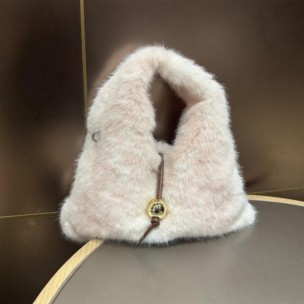 

New Fluffy Deer Pattern Shoulder Bag Versatile Soft Faux Fur Bag Soft Handbag Winter Autumn