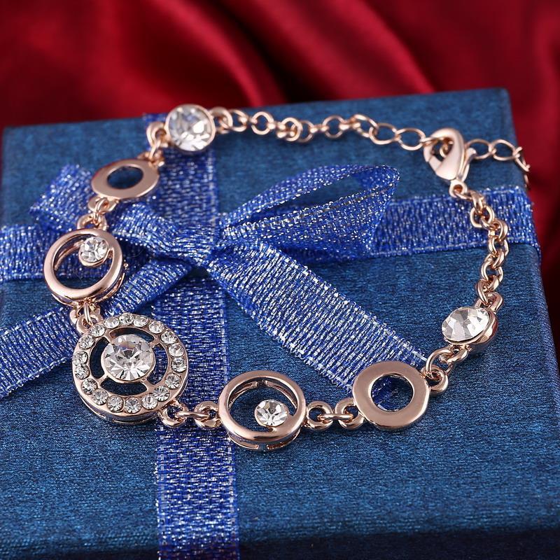

Женский хрустальный браслет с круглым кругом, свадебные украшения