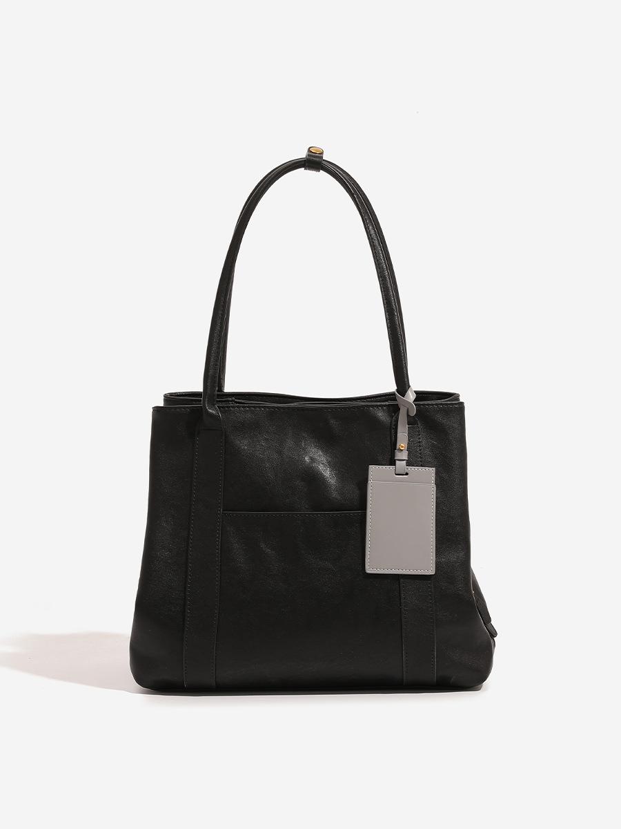 

Small Niche Design Retro Large Capacity Tote Bag for Women s New Multi-layer Commuting Single Shoulder Laptop Bag чёрный