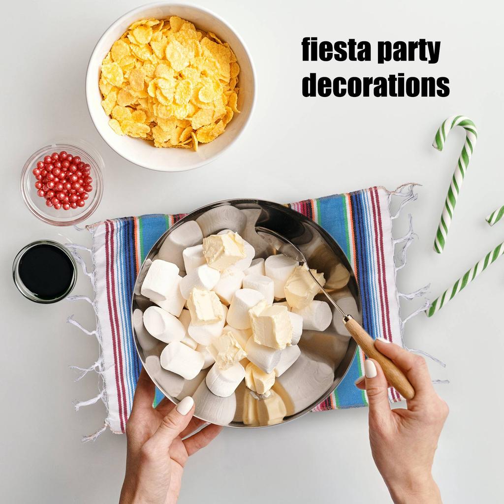 Good-Mexican Table Place Mats,Mexican Assorted Placemats Mexican Party Wedding Decorations, Fringe Blanket Table Runner 12 X 16