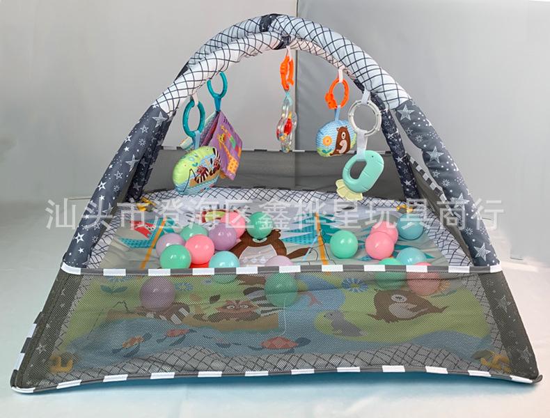 Baby Gym Rack with Ocean Ball Fence & Crawling Mat - For Newborns