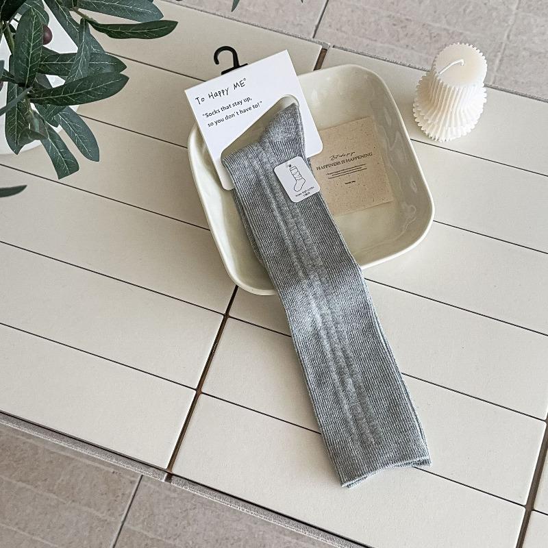 Double-needle Vertical Calf Socks for Girls, Pile Socks for Schoolgirl Style