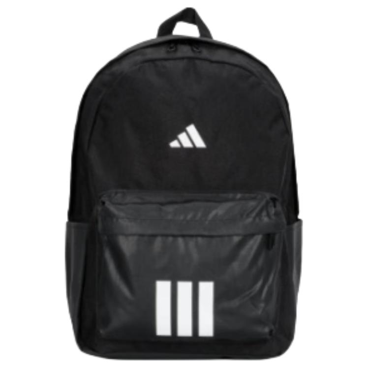 Adidas Sportswear 3-Stripes 27.4L Brand Logo Zipper Closure Fabric Backpack Unisex Backpack Black White KQ7966 Black & White