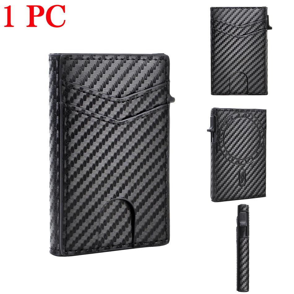 Credit Card Holder Men Magnetic Wallets Rfid Blocking Carbon Bank Cardholder Case Wallet for IPhone 16 15 14 Pro Max