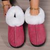 Winter Indoor Furry Slippers Women's & Men's Home Cotton Slippers Fleece Lined Warm Thick Soled House Slippers