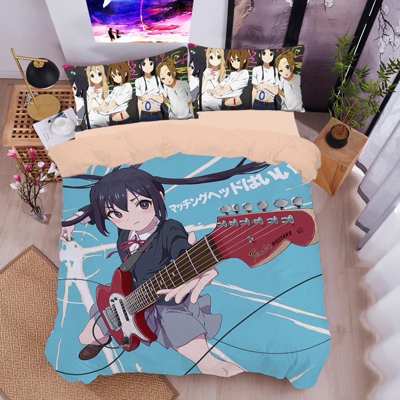 Ho-kago Tea Time Bedding Set Yui Hirasawa Duvet Cover Set,Soft And Breathable,All-Season Universal Gifts for Children girls boys