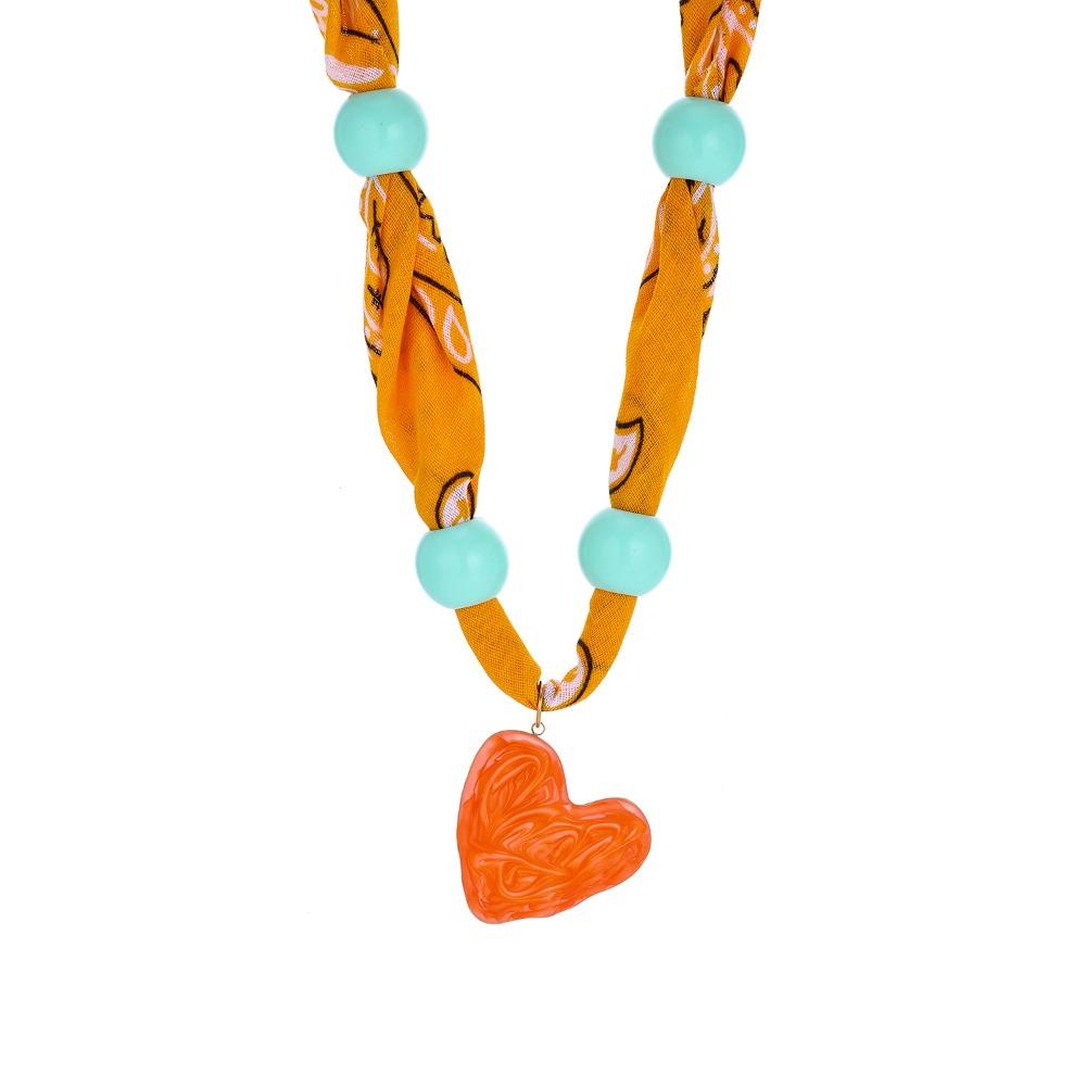 Personality Flower Scarf Chain Necklace Ethnic Style Ocean Series Necklace Nylon Rope Choker  Women