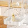 Pet Bird Bath Tub Clear Bathing Tub Parrot Bathtub Parrot Shower Box Bathtub with Bottom Drawer 7''