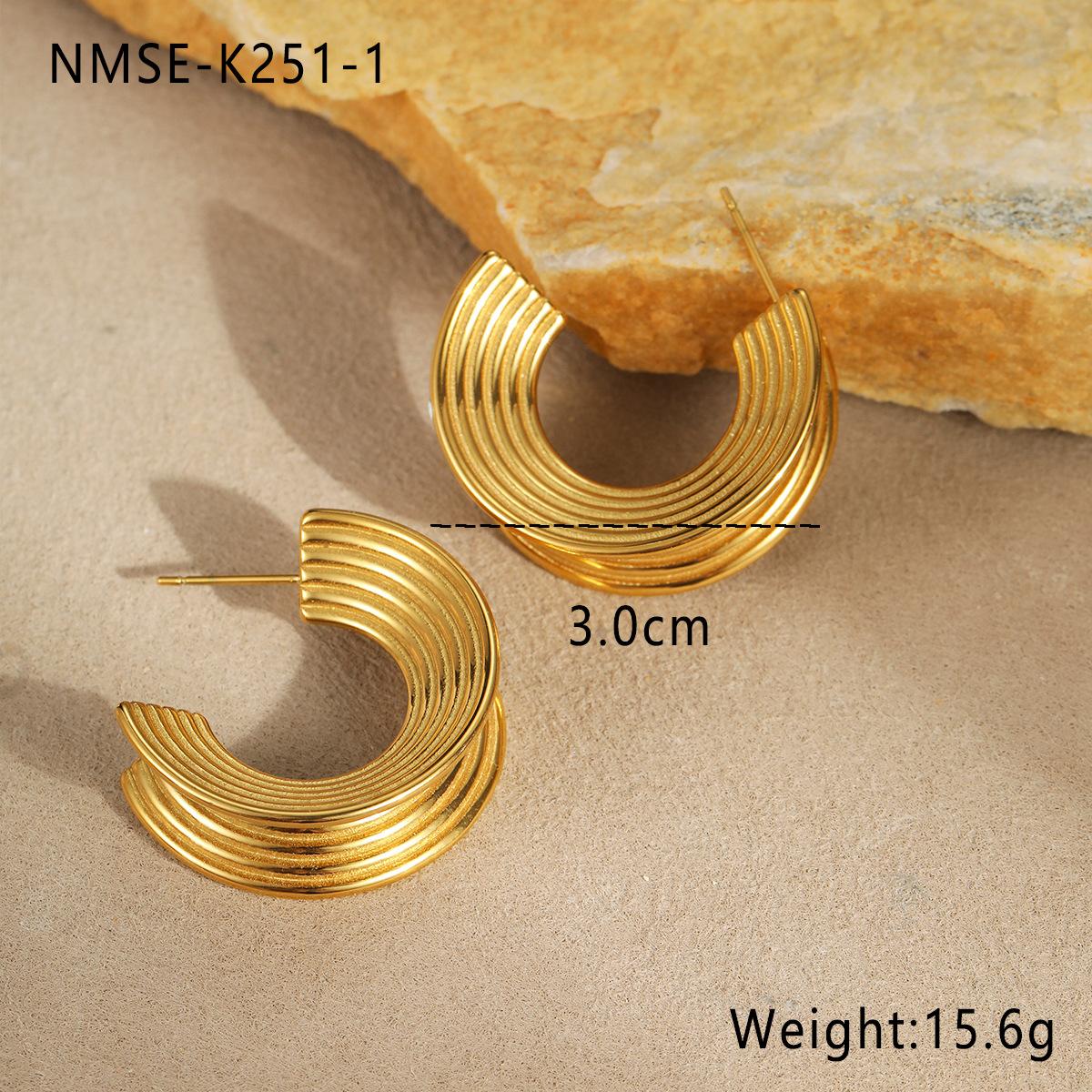 GEMCHIC Women s Geometric Gold Plated Stainless Steel Hoop Earrings