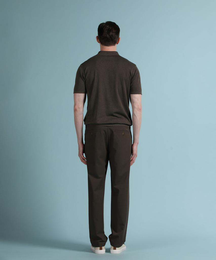 PANICALE Brown Garment-Dyed Polo Knit